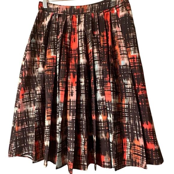Fynn and Rose Women’s Abstract Pleated Midi Skirt Sz. 4 Anthropologie - Picture 7 of 14